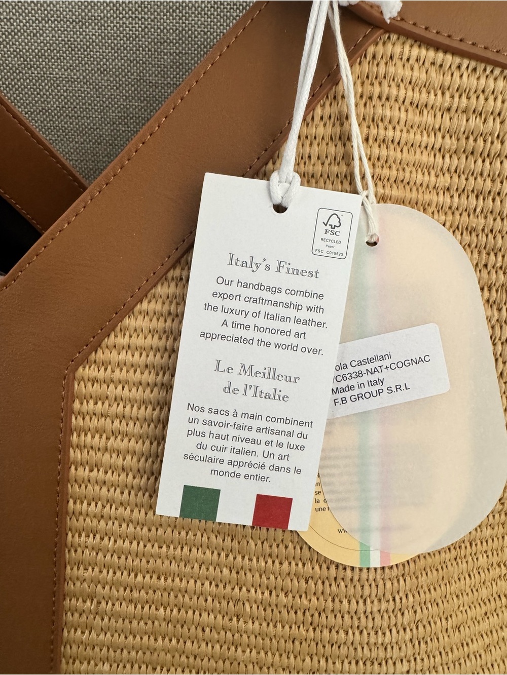 VIOLA CASTELLANI made in italy leather and straw large tote - Picture 4 of 8